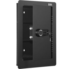 VEVOR 25.59" High Concealed Wall Safe, Keypad Access 3-Level Security Safe, Includes 3 Adjustable Shelves & 6 Hooks, Made of Durable Q235 Steel