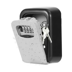 Key Lock Box Keys Storage Lock Box with 4 Digits Combination Resettable Codes Wall Mounted Outdoor Waterproof Cover