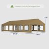 Outsunny 20' x 40' Party Tent, Outdoor Canopy Tent with Removable Sidewalls, 12 Windows for Parties, Wedding, Events, BBQ, Brown