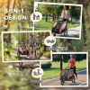 3-in-1 Bike Trailer for Kids Red Running Stroller Jogging Cart with 2 Seats 5-Point Harness Storage for Active Families Outdoor Fun