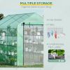 Outsunny 8' x 6' x 7' Walk-in Greenhouse with Mesh Door and Windows, 18 Shelf Hot House with Trellis, Plant Labels, UV protective for Growing Flowers