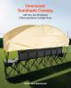 VEVOR Portable Folding Bench, 6 Seat Soccer Bench with Storage Pockets Cup Holders & Carrying Bag
