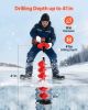 VEVOR Ice Auger Drill Bit, 8in Diameter 41in Length, Cordless Nylon Ice Fishing Augers With Extra 13.4in Extension Rod, Drill Adapter