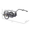 Foldable Bike Cargo Trailer Cart with Hitch, 80lbs Capacity, 16in Wheels, Black