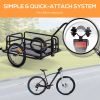 Foldable Bike Cargo Trailer Cart with Hitch, 80lbs Capacity, 16in Wheels, Black