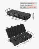 VEVOR Hard Rifle Case, Lockable Rifle Case with 4 Layers Pre-cut Foams, 36 in Gun Storage with Wheels